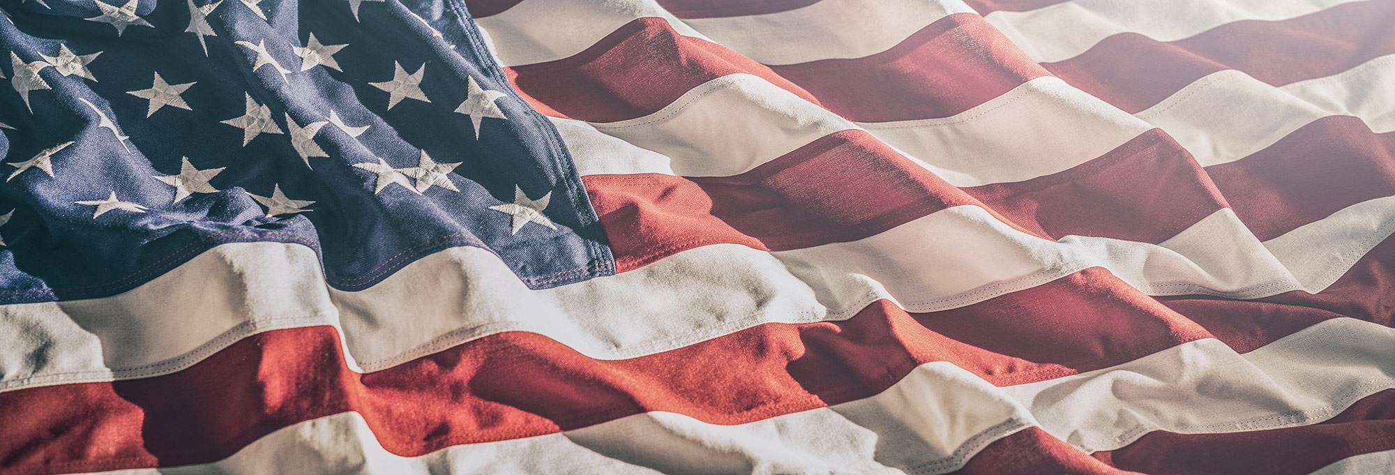 American flag waving in the breeze